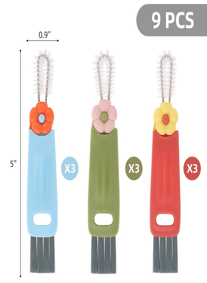 Tecbeauty 9 Pcs 3 in 1 Cup Lid Cleaning Brush, Multifunctional Bottle Cleaning Brush, Cup Lid Gap Cleaner for Home Kitchen - Image 2